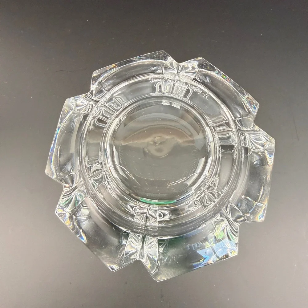 Orrefors Corona Crystal Bowl Lars Hellsten Swedish‎ Art Glass Signed 5.5